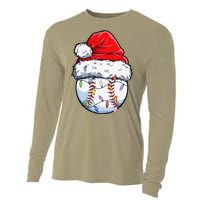 Baseball Christmas Santa Hat Funny Baseball Xmas Holiday Cooling Performance Long Sleeve Crew