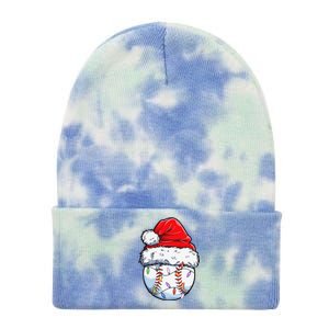 Baseball Christmas Santa Hat Funny Baseball Xmas Holiday Tie Dye 12in Knit Beanie