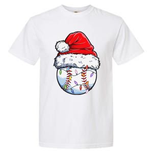 Baseball Christmas Santa Hat Funny Baseball Xmas Holiday Garment-Dyed Heavyweight T-Shirt