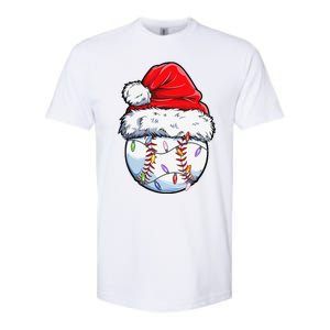 Baseball Christmas Santa Hat Funny Baseball Xmas Holiday Softstyle CVC T-Shirt