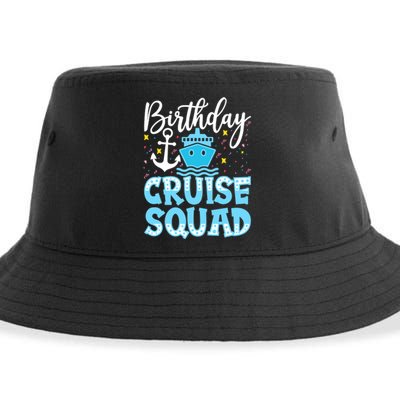 Birthday Cruise Squad Cruising Vacation Funny Crew Sustainable Bucket Hat