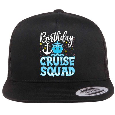 Birthday Cruise Squad Cruising Vacation Funny Crew Flat Bill Trucker Hat