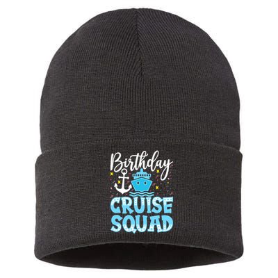 Birthday Cruise Squad Cruising Vacation Funny Crew Sustainable Knit Beanie