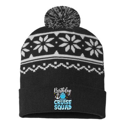 Birthday Cruise Squad Cruising Vacation Funny Crew USA-Made Snowflake Beanie