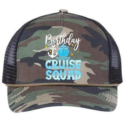 Birthday Cruise Squad Cruising Vacation Funny Crew Retro Rope Trucker Hat Cap