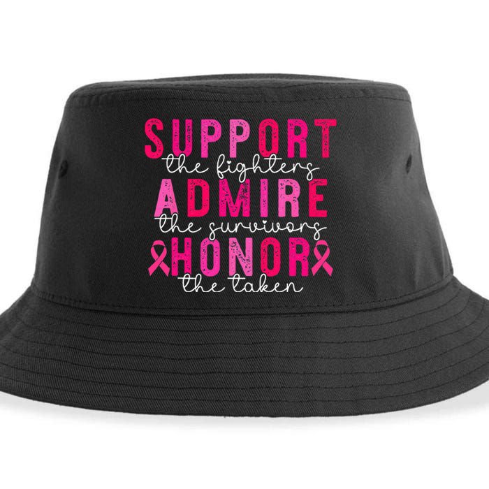 Breast Cancer Support Admire Honor Breast Cancer Sustainable Bucket Hat