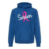 Breast Cancer Survivor Pink Ribbon Awareness Gift Premium Hoodie