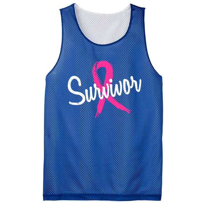 Breast Cancer Survivor Pink Ribbon Awareness Gift Mesh Reversible Basketball Jersey Tank