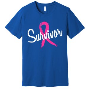 Breast Cancer Survivor Pink Ribbon Awareness Gift Premium T-Shirt