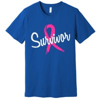 Breast Cancer Survivor Pink Ribbon Awareness Gift Premium T-Shirt