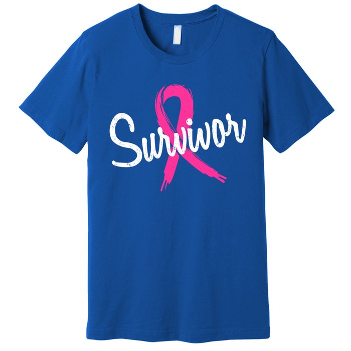 Breast Cancer Survivor Pink Ribbon Awareness Gift Premium T-Shirt