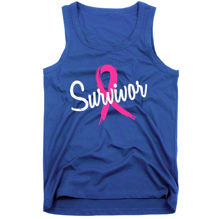 Breast Cancer Survivor Pink Ribbon Awareness Gift Tank Top