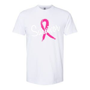 Breast Cancer Survivor Pink Ribbon Awareness Gift Softstyle CVC T-Shirt