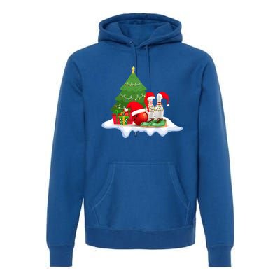 Bowling Christmas Santa Hat Funny Bowling Lover Xmas Cool Gift Premium Hoodie