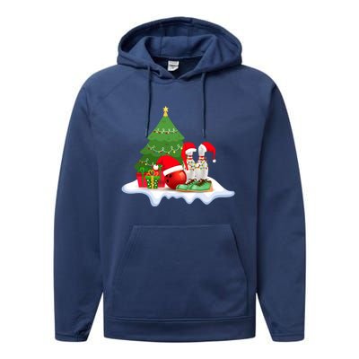 Bowling Christmas Santa Hat Funny Bowling Lover Xmas Cool Gift Performance Fleece Hoodie