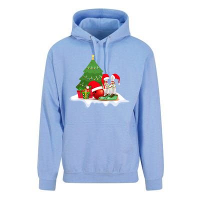 Bowling Christmas Santa Hat Funny Bowling Lover Xmas Cool Gift Unisex Surf Hoodie