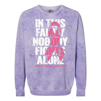 Breast Cancer Support Vintage Family Breast Cancer Awareness Colorblast Crewneck Sweatshirt