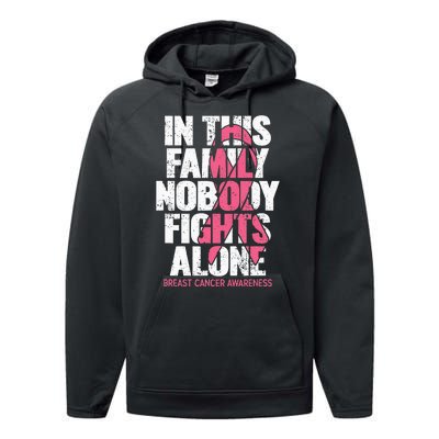 Breast Cancer Support Vintage Family Breast Cancer Awareness Performance Fleece Hoodie