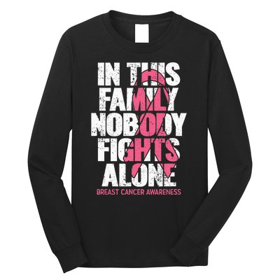 Breast Cancer Support Vintage Family Breast Cancer Awareness Long Sleeve Shirt