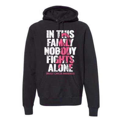 Breast Cancer Support Vintage Family Breast Cancer Awareness Premium Hoodie