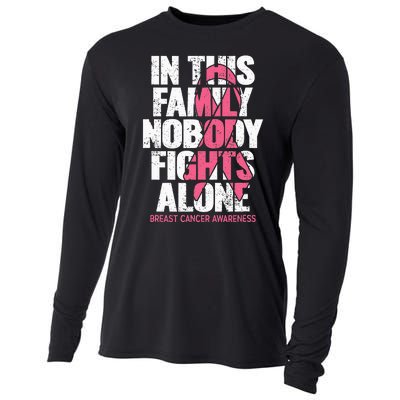 Breast Cancer Support Vintage Family Breast Cancer Awareness Cooling Performance Long Sleeve Crew