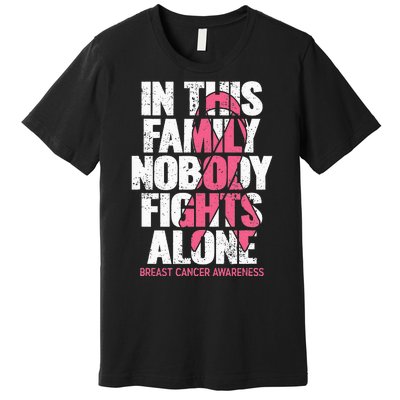 Breast Cancer Support Vintage Family Breast Cancer Awareness Premium T-Shirt