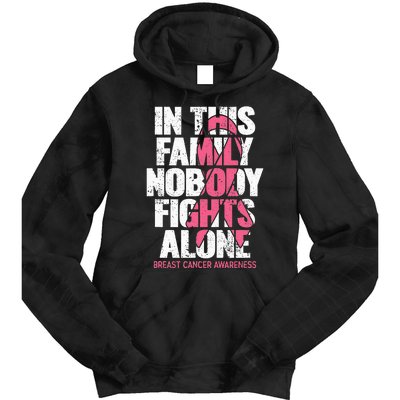 Breast Cancer Support Vintage Family Breast Cancer Awareness Tie Dye Hoodie