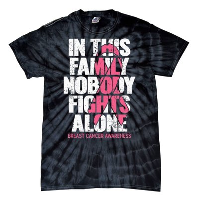 Breast Cancer Support Vintage Family Breast Cancer Awareness Tie-Dye T-Shirt