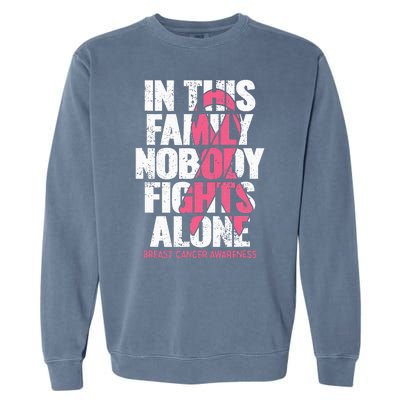 Breast Cancer Support Vintage Family Breast Cancer Awareness Garment-Dyed Sweatshirt