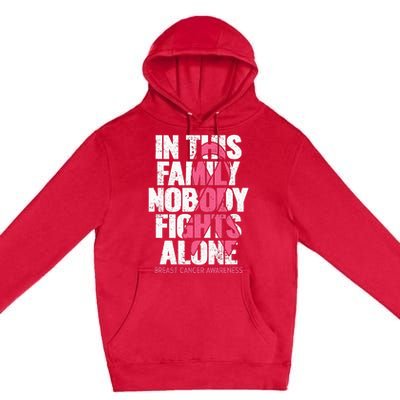 Breast Cancer Support Vintage Family Breast Cancer Awareness Premium Pullover Hoodie