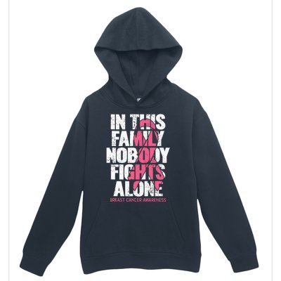 Breast Cancer Support Vintage Family Breast Cancer Awareness Urban Pullover Hoodie