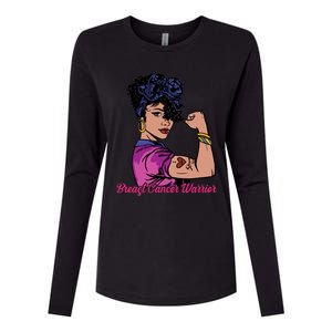 Breast Cancer Strong Warrior Latina Girl Unbreakable Gift Womens Cotton Relaxed Long Sleeve T-Shirt