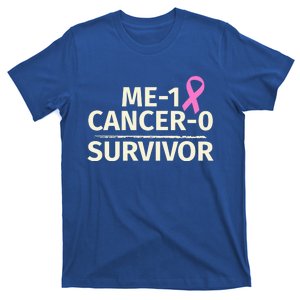 Breast Cancer Survivor Funny Gift Me 1 Cancer 0 Pink Ribbon T-Shirt