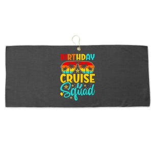 Birthday Cruise Squad Cruising Vacation Funny Crew Large Microfiber Waffle Golf Towel