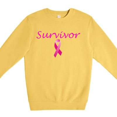 Breast Cancer Survivor Gift Pink Ribbon Support Love Premium Crewneck Sweatshirt