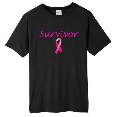 Breast Cancer Survivor Gift Pink Ribbon Support Love Tall Fusion ChromaSoft Performance T-Shirt