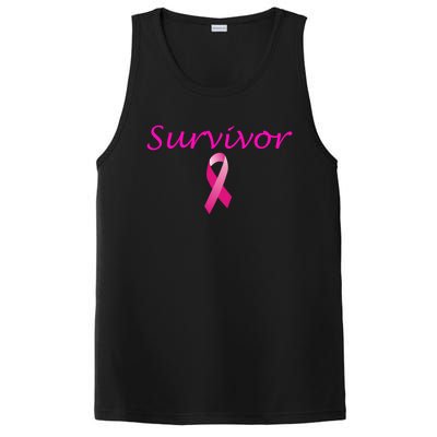 Breast Cancer Survivor Gift Pink Ribbon Support Love PosiCharge Competitor Tank