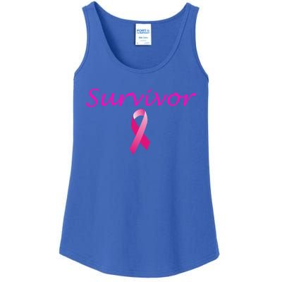 Breast Cancer Survivor Gift Pink Ribbon Support Love Ladies Essential Tank