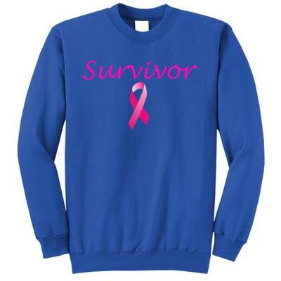 Breast Cancer Survivor Gift Pink Ribbon Support Love Tall Sweatshirt