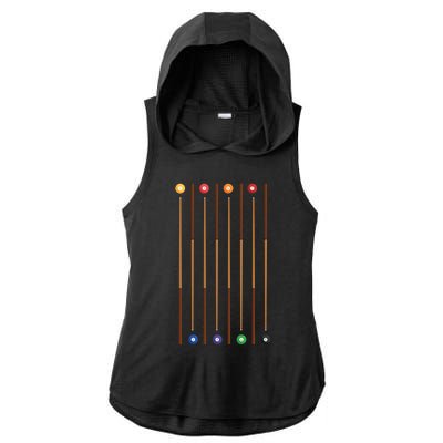 Biliard Cue Stick And 8 Pool Balls Awesome Game Meaningful Gift Cool Gift Ladies PosiCharge Tri-Blend Wicking Draft Hoodie Tank