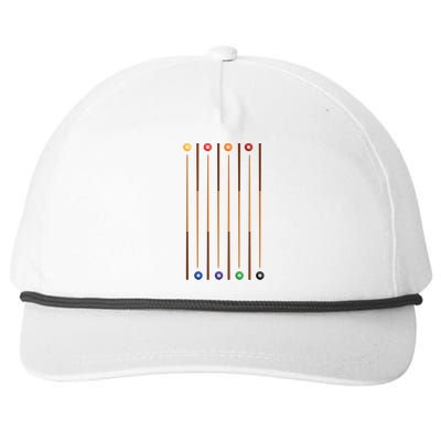 Biliard Cue Stick And 8 Pool Balls Awesome Game Meaningful Gift Cool Gift Snapback Five-Panel Rope Hat