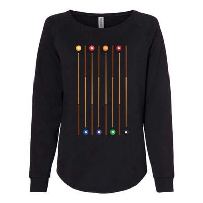 Biliard Cue Stick And 8 Pool Balls Awesome Game Meaningful Gift Cool Gift Womens California Wash Sweatshirt