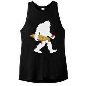 Bigfoot Cornhole Sasquatch Cryptid Bag Tossing Game Ladies PosiCharge Tri-Blend Wicking Tank