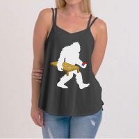 Bigfoot Cornhole Sasquatch Cryptid Bag Tossing Game Women's Strappy Tank