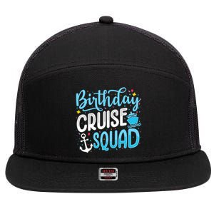 Birthday Cruise Squad Cruising Vacation Funny Crew 7 Panel Mesh Trucker Snapback Hat