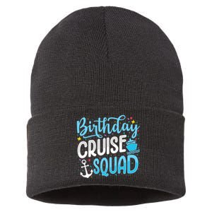 Birthday Cruise Squad Cruising Vacation Funny Crew Sustainable Knit Beanie