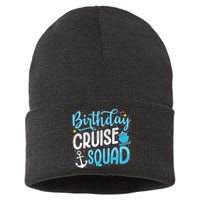 Birthday Cruise Squad Cruising Vacation Funny Crew Sustainable Knit Beanie