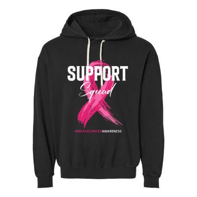 Breast Cancer Support Squad Breast Cancer Awareness Garment-Dyed Fleece Hoodie