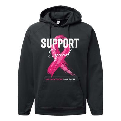 Breast Cancer Support Squad Breast Cancer Awareness Performance Fleece Hoodie