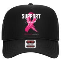 Breast Cancer Support Squad Breast Cancer Awareness High Crown Mesh Back Trucker Hat